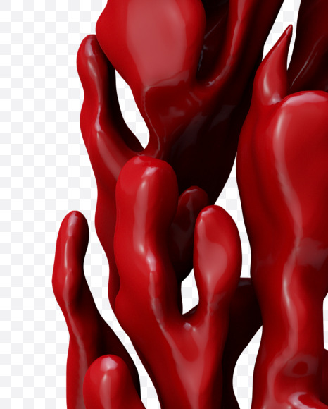 Letter K from Red Coral Font on Yellow Images Creative Fonts - S27299