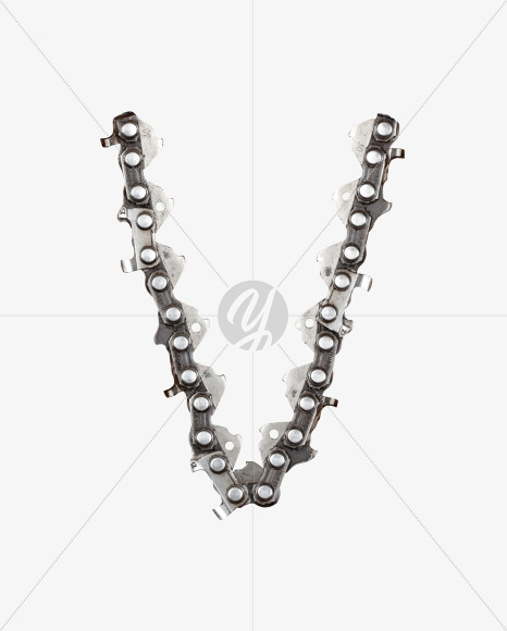 Letter V from Metal Chain Font on Yellow Images Creative Fonts - S27353