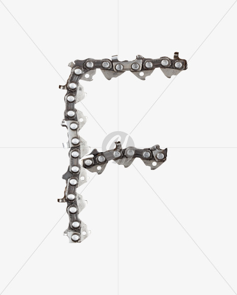 Letter F from Metal Chain Font on Yellow Images Creative Fonts - S27337