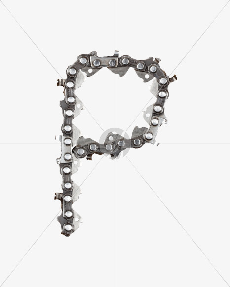 Letter P from Metal Chain Font on Yellow Images Creative Fonts - S27347