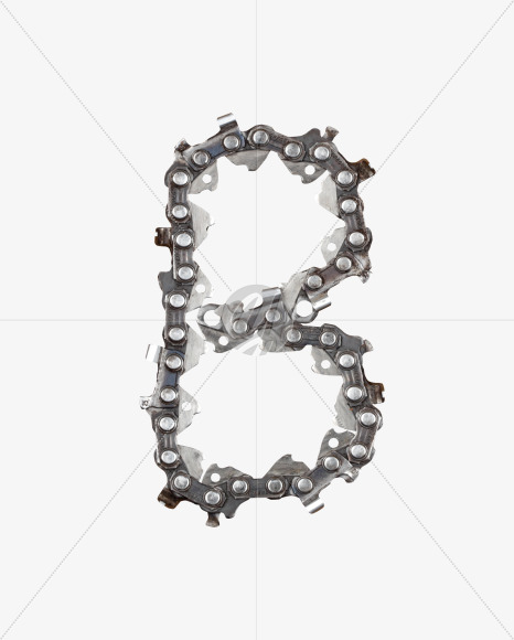 Letter B from Metal Chain Font on Yellow Images Creative Fonts - S27333