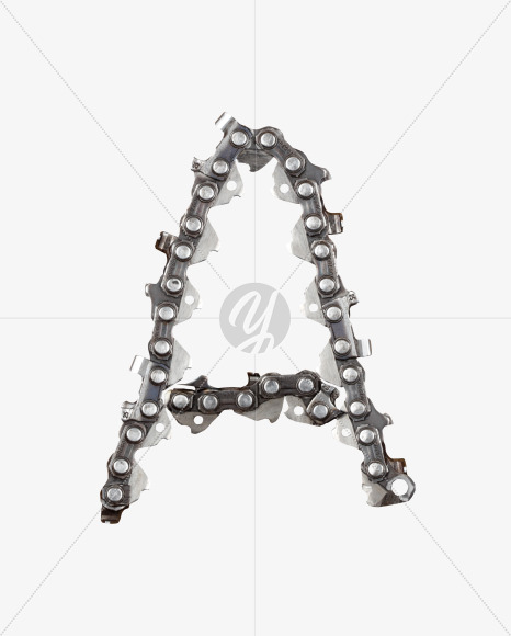 Letter A from Metal Chain Font on Yellow Images Creative Fonts - S27332