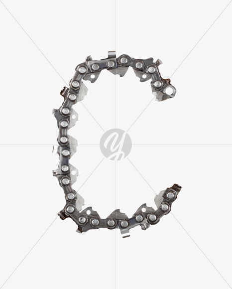 Letter C from Metal Chain Font on Yellow Images Creative Fonts - S27334