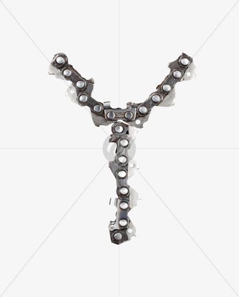 Letter Y from Metal Chain Font on Yellow Images Creative Fonts - S27356