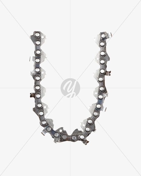 Letter U from Metal Chain Font on Yellow Images Creative Fonts - S27352