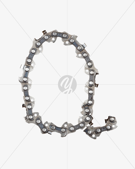 Letter Q from Metal Chain Font on Yellow Images Creative Fonts - S27348