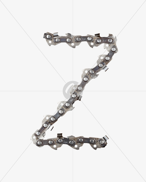 Letter Z from Metal Chain Font on Yellow Images Creative Fonts - S27357