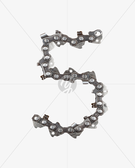 5 from Metal Chain Font on Yellow Images Creative Fonts - S27362