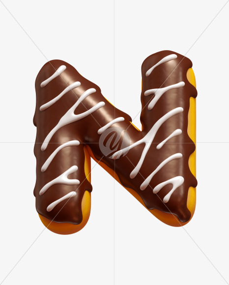 Letter N from Profiterole Font on Yellow Images Creative Fonts - S27391