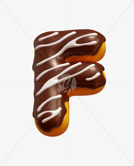 Letter F from Profiterole Font on Yellow Images Creative Fonts - S27383