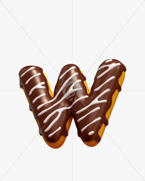 Letter W from Profiterole Font on Yellow Images Creative Fonts - S27400