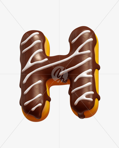 Letter H from Profiterole Font on Yellow Images Creative Fonts - S27385