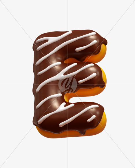 Letter E from Profiterole Font on Yellow Images Creative Fonts - S27382