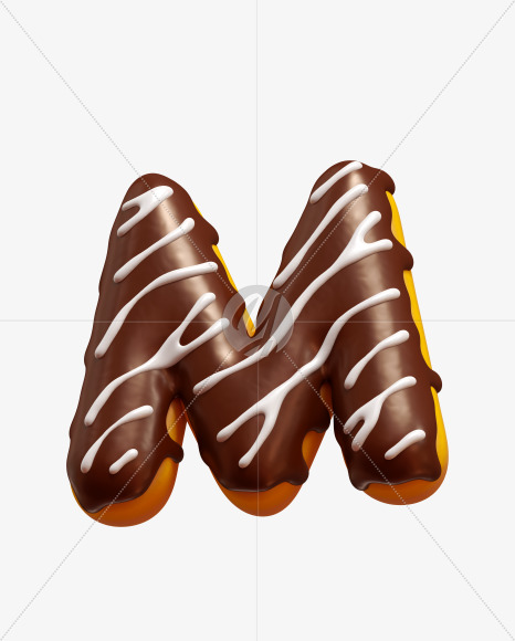 Letter M from Profiterole Font on Yellow Images Creative Fonts - S27390