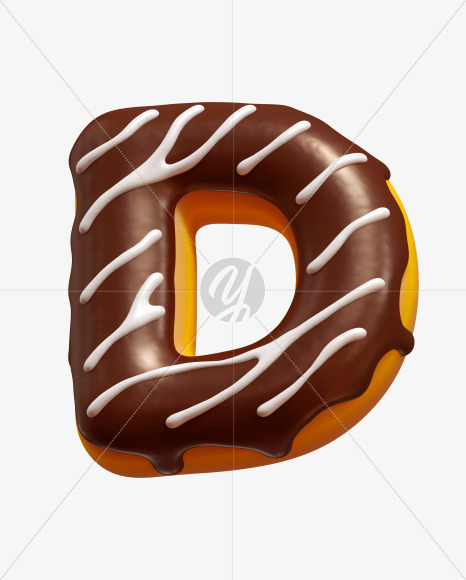 Letter D from Profiterole Font on Yellow Images Creative Fonts - S27381