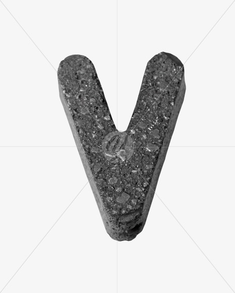 Letter V from Black Concrete Font on Yellow Images Creative Fonts - S27443