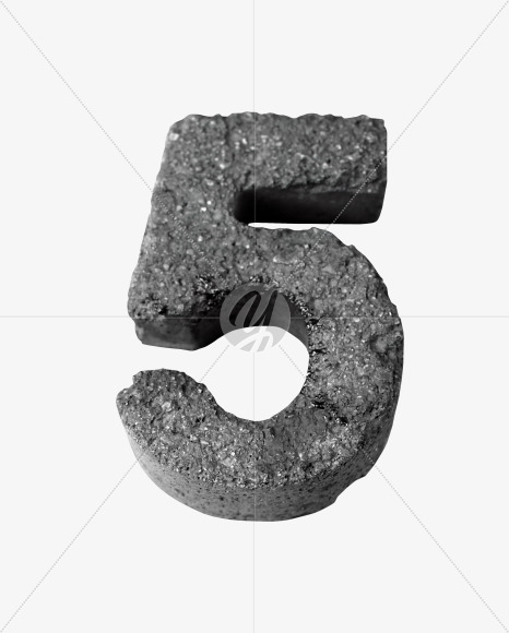 5 from Black Concrete Font on Yellow Images Creative Fonts - S27452