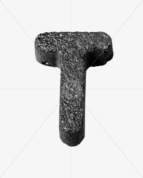 Letter T from Black Concrete Font on Yellow Images Creative Fonts - S27441