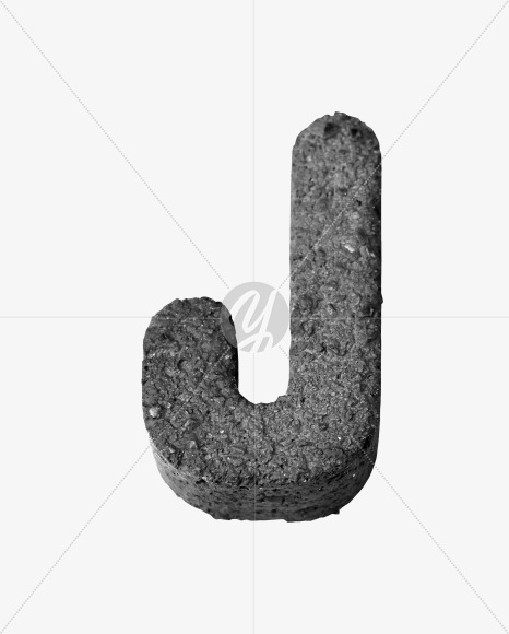 Letter J from Black Concrete Font on Yellow Images Creative Fonts - S27431