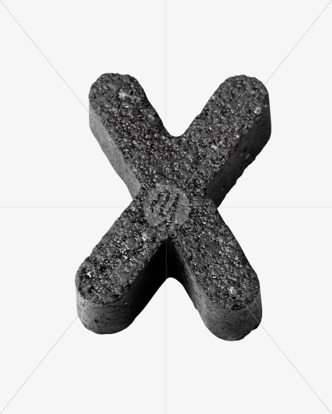 Letter X from Black Concrete Font on Yellow Images Creative Fonts - S27445