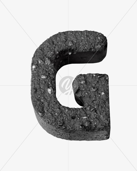 Letter G from Black Concrete Font on Yellow Images Creative Fonts - S27428