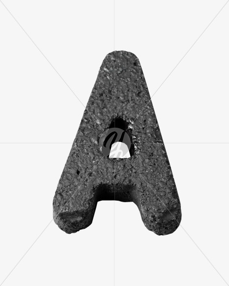 Letter A from Black Concrete Font on Yellow Images Creative Fonts - S27422