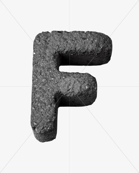 Letter F from Black Concrete Font on Yellow Images Creative Fonts - S27427