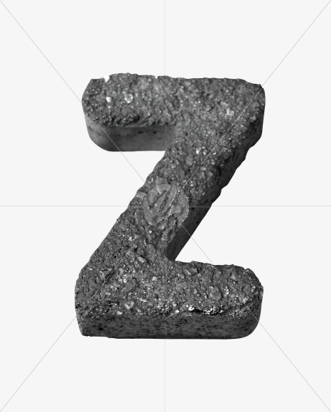 Letter Z from Black Concrete Font on Yellow Images Creative Fonts - S27447