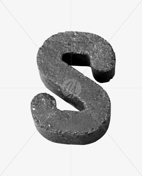 Letter S from Black Concrete Font on Yellow Images Creative Fonts - S27440