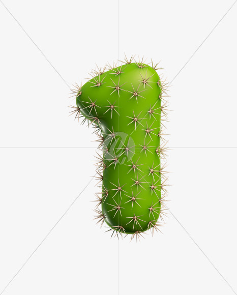 1 from Green Cactus Font on Yellow Images Creative Fonts - S27485