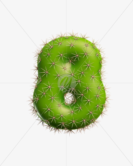 8 from Green Cactus Font on Yellow Images Creative Fonts - S27492