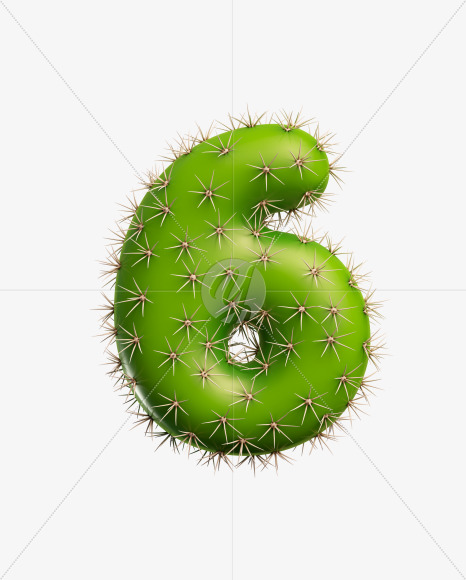 6 from Green Cactus Font on Yellow Images Creative Fonts - S27490