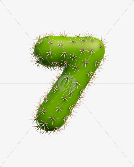 7 from Green Cactus Font on Yellow Images Creative Fonts - S27491