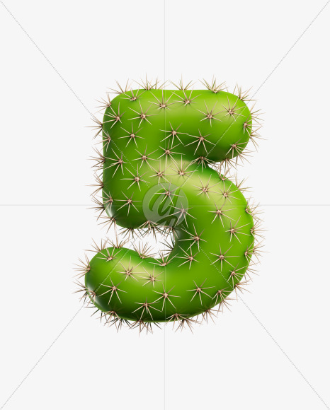 5 from Green Cactus Font on Yellow Images Creative Fonts - S27489