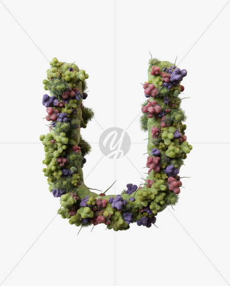 Letter U from Virus Font on Yellow Images Creative Fonts - S27522