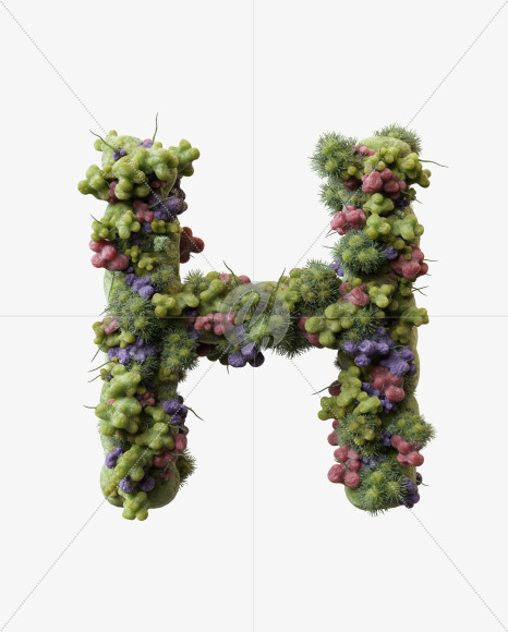 Letter H from Virus Font on Yellow Images Creative Fonts - S27509