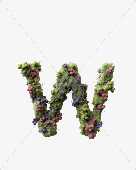 Letter W from Virus Font on Yellow Images Creative Fonts - S27524