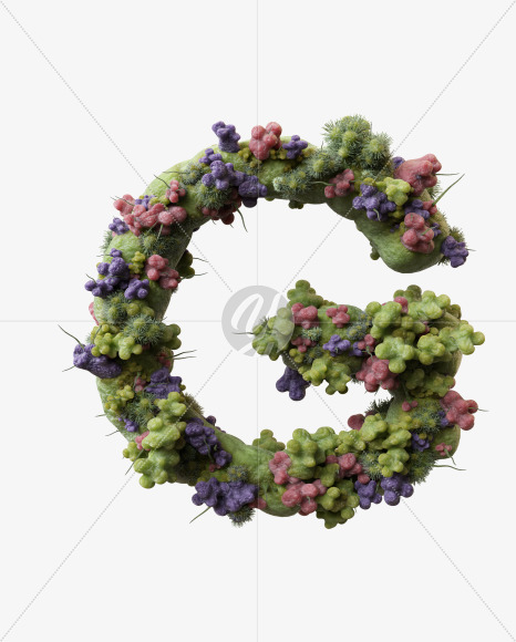 Letter G from Virus Font on Yellow Images Creative Fonts - S27508