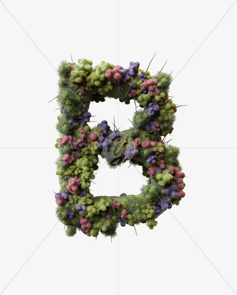 Letter B from Virus Font on Yellow Images Creative Fonts - S27503