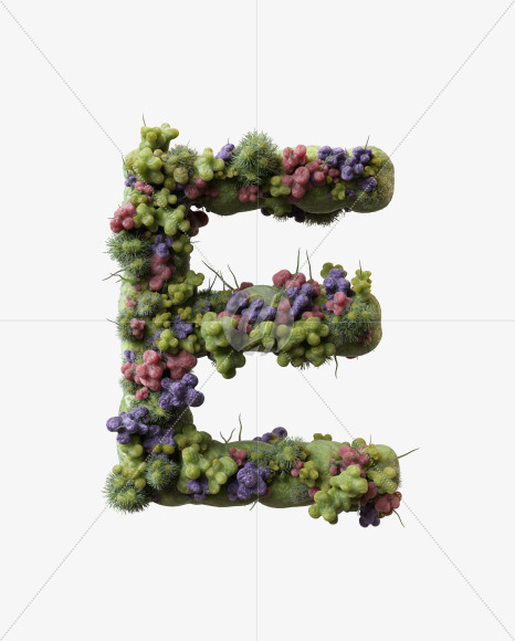 Letter E from Virus Font on Yellow Images Creative Fonts - S27506