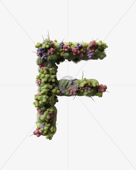 Letter F from Virus Font on Yellow Images Creative Fonts - S27507