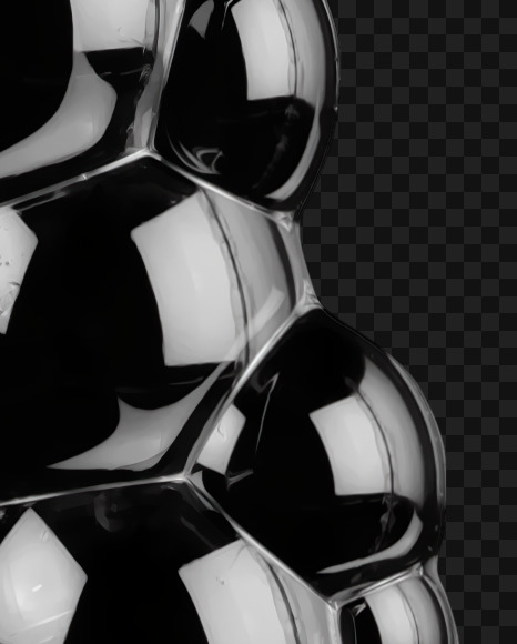 Letter U from Black Soap Bubbles Font on Yellow Images Creative Fonts - S27566