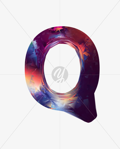 Letter Q from Virtual Font on Yellow Images Creative Fonts - S27655