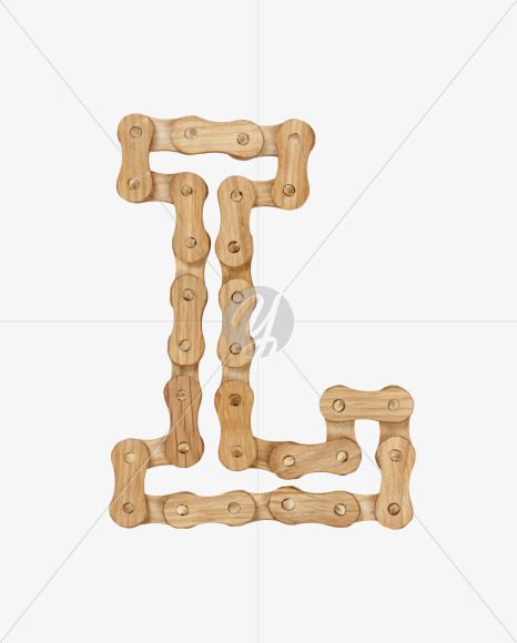 Letter L from Wood Ride Font on Yellow Images Creative Fonts - S27921