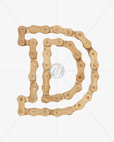 Letter D from Wood Ride Font on Yellow Images Creative Fonts - S27913