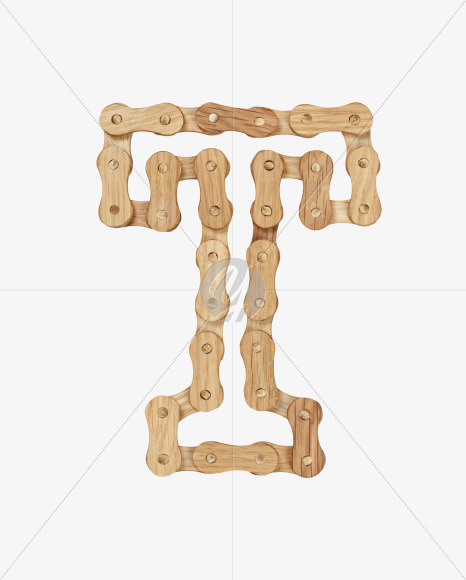 Letter T from Wood Ride Font on Yellow Images Creative Fonts - S27929