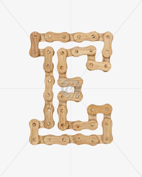 Letter E from Wood Ride Font on Yellow Images Creative Fonts - S27914