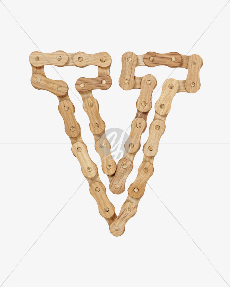 Letter V from Wood Ride Font on Yellow Images Creative Fonts - S27931