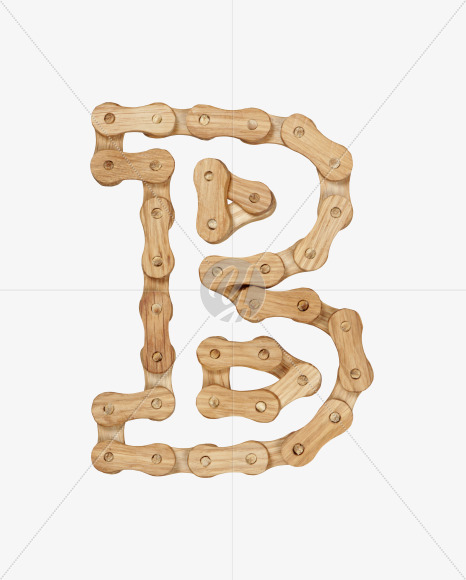 Letter B from Wood Ride Font on Yellow Images Creative Fonts - S27911