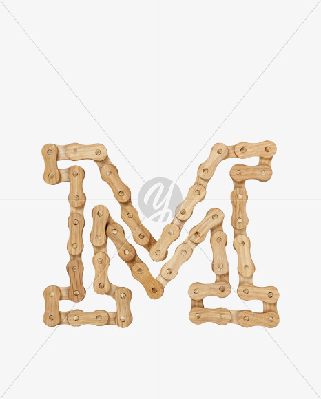 Letter M from Wood Ride Font on Yellow Images Creative Fonts - S27922